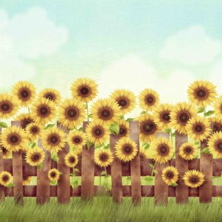 FLO04 Sunflower Fence Vintage